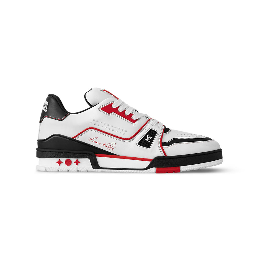Louis Vuitton Trainer White Red Low Sneaker   LVS205