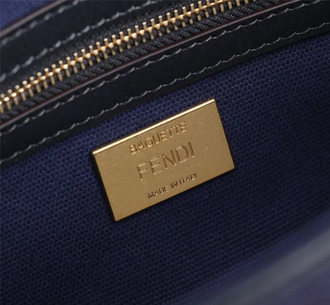 Fendi Beige FF Canvas Bag Blue