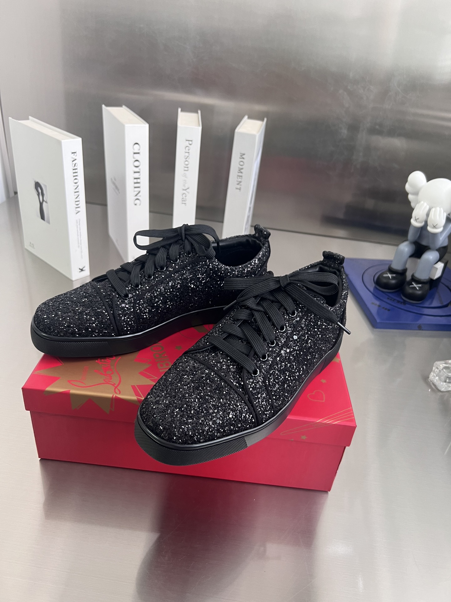 Christian Louboutin Vieria black glitter sneakers