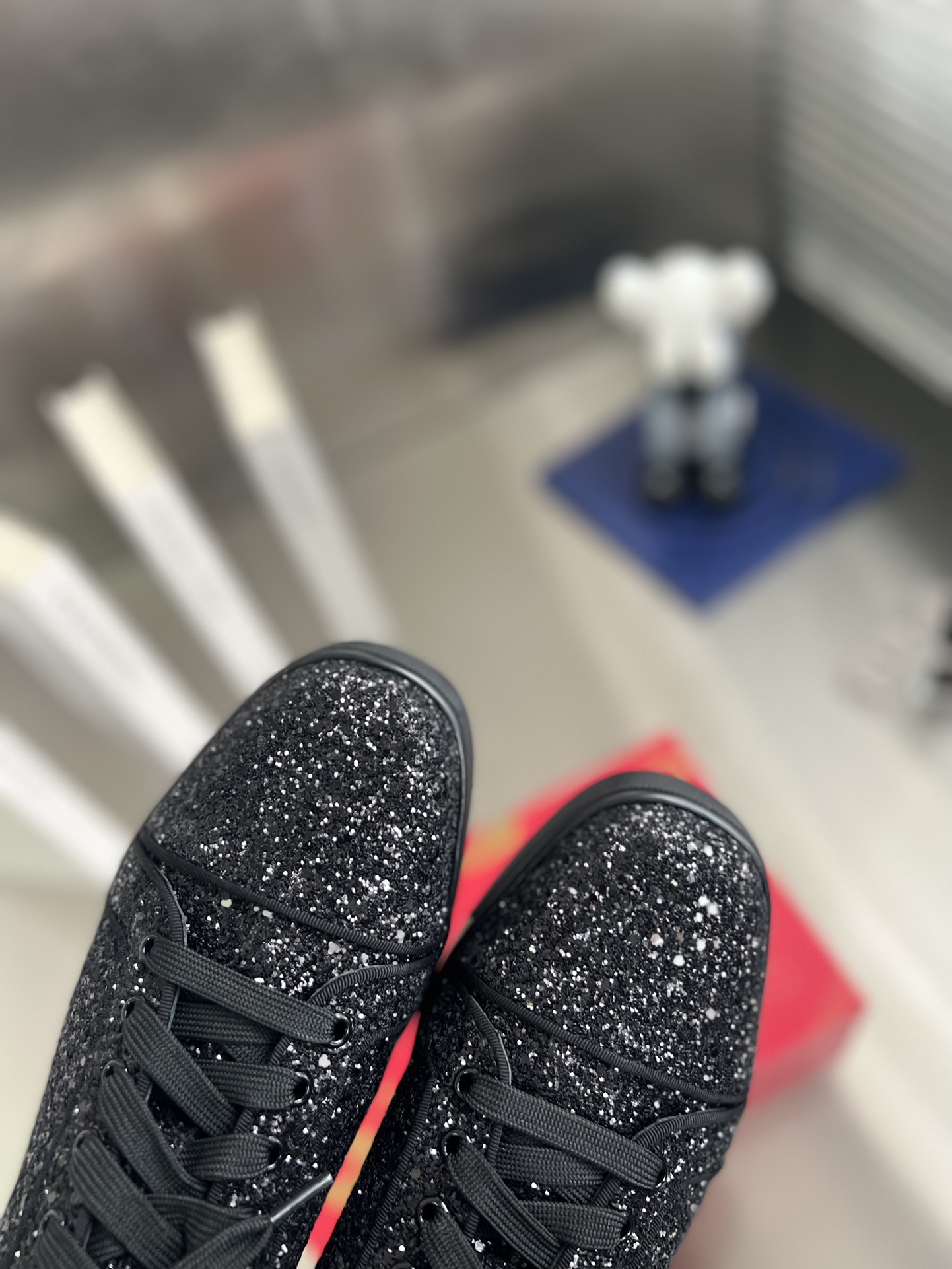Christian Louboutin Vieria black glitter sneakers