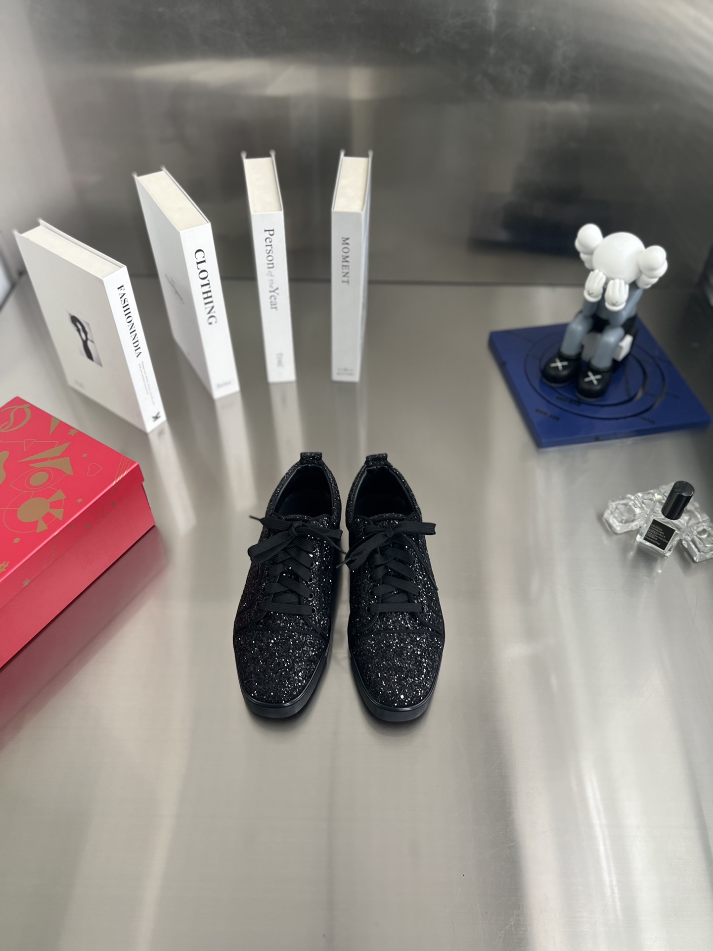 Christian Louboutin Vieria black glitter sneakers