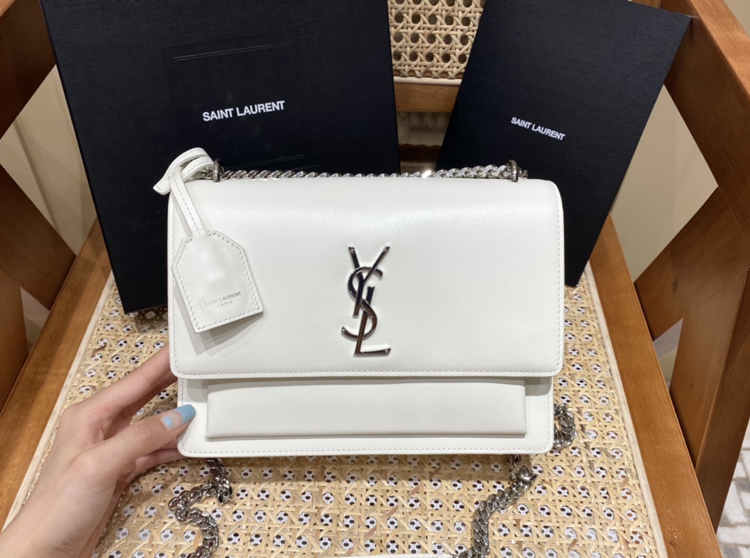 YSL sunset 22CM Chevron grain leather
