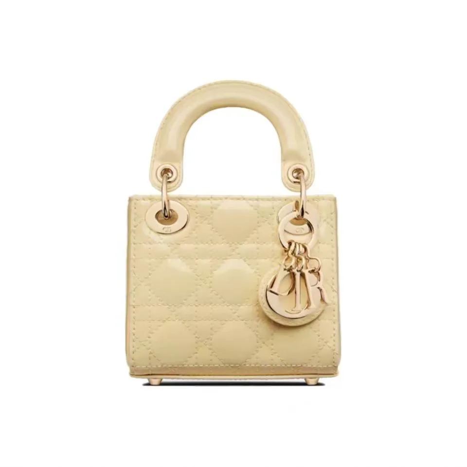DIOR LADY Ultra Mini ▪️ Patent Leather Yellow