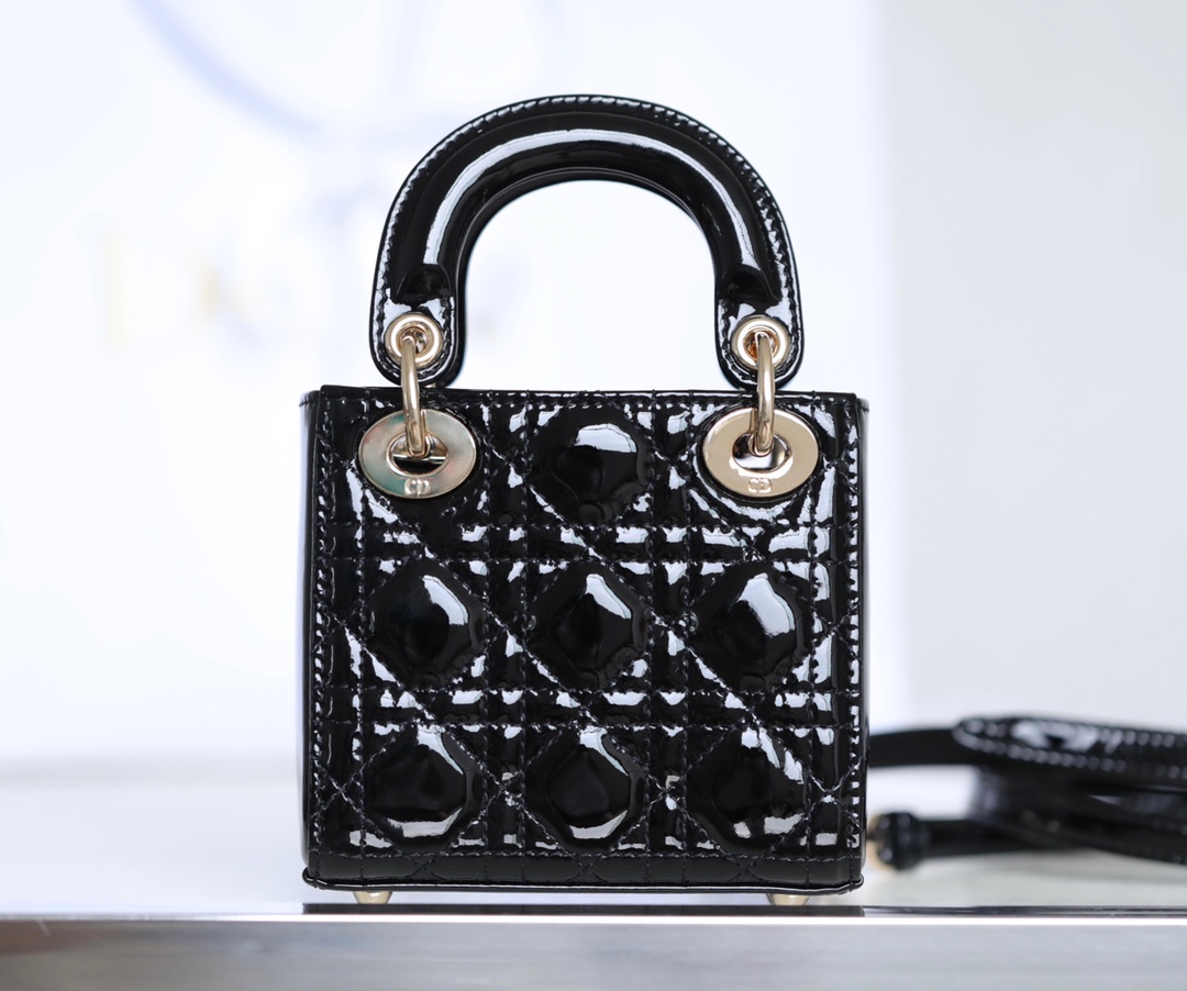 DIOR LADY Ultra Mini ▪️ Patent Leather BLACK