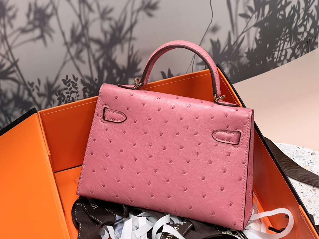 Hermès Mini Kelly 19CM Ostrich Leather bag