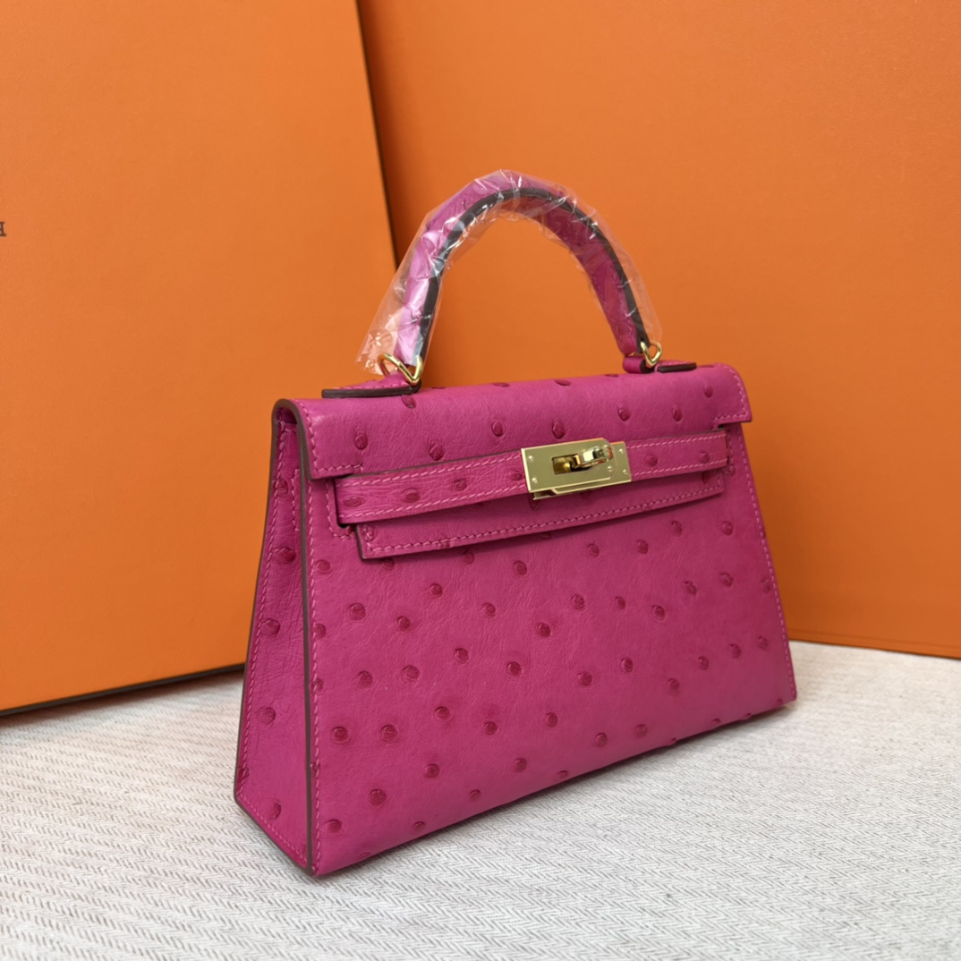 Hermès Mini Kelly 19CM Ostrich Leather bag
