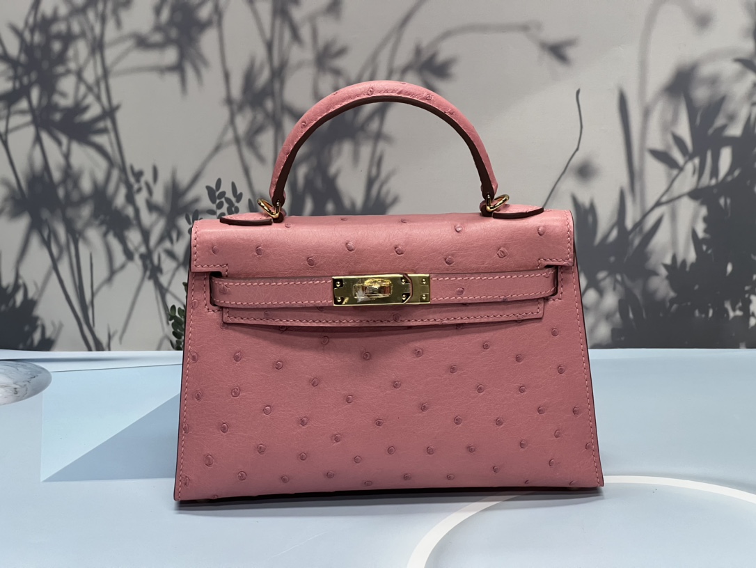 Hermès Mini Kelly 19CM Ostrich Leather bag