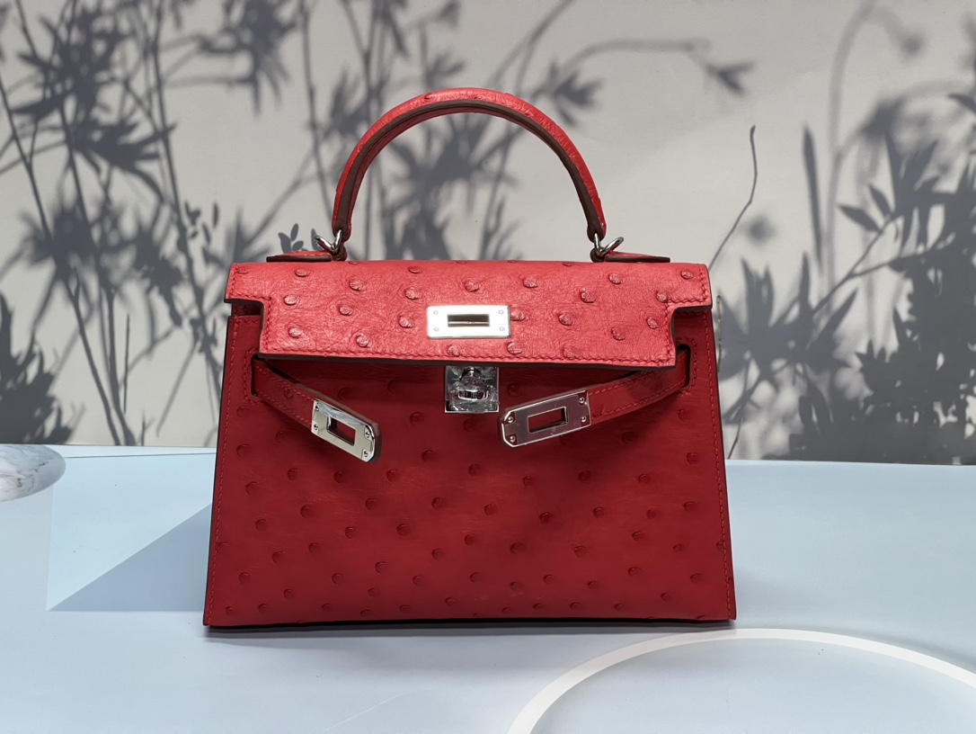 Hermès Mini Kelly 19CM Ostrich Leather bag