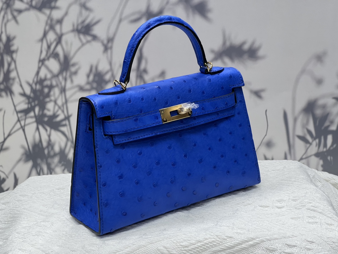 Hermès Mini Kelly 19CM Ostrich Leather bag