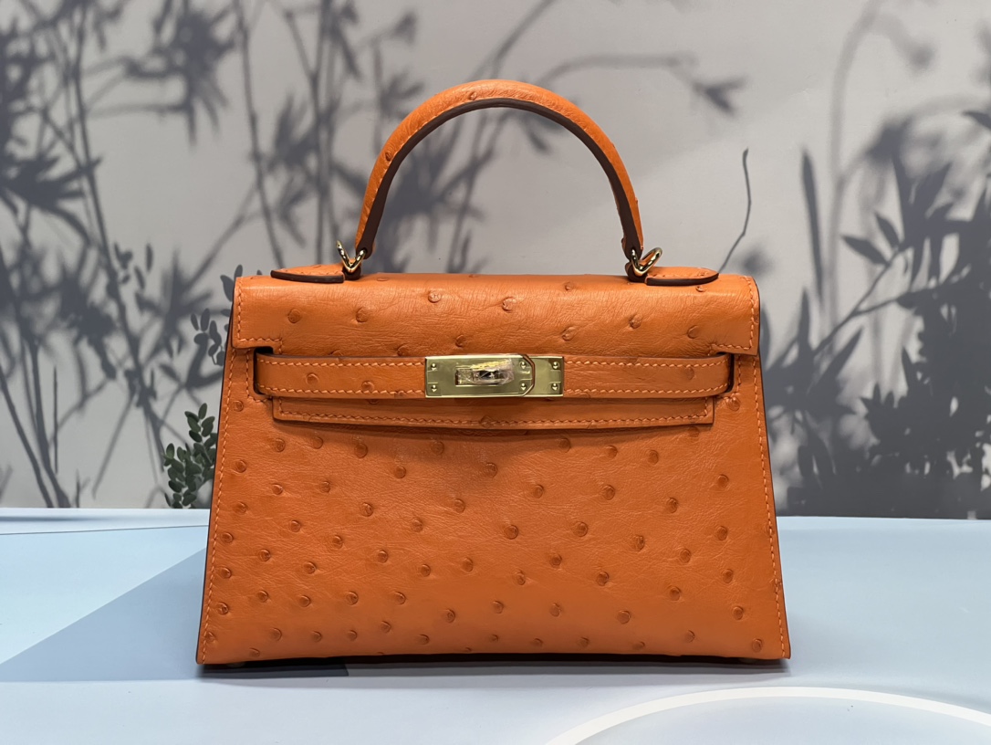 Hermès Mini Kelly 19CM Ostrich Leather bag