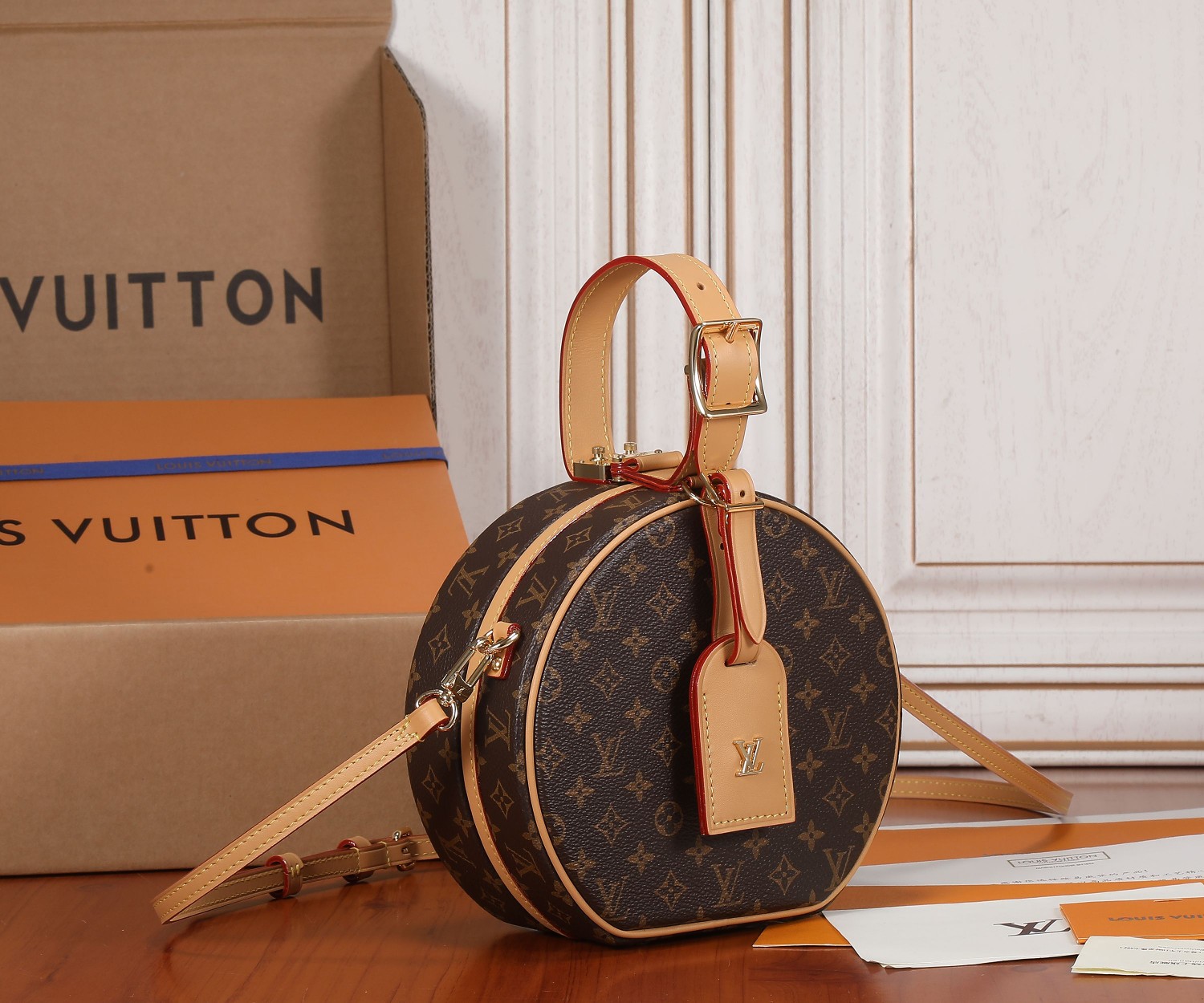 Louis Vuitton Petite Chapeau Hard Round Hat Box Shoulder Crossbody Bag