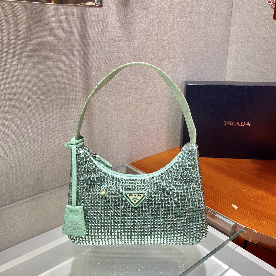 Prada 1NE515 Sparkling Diamond Hobo Bag