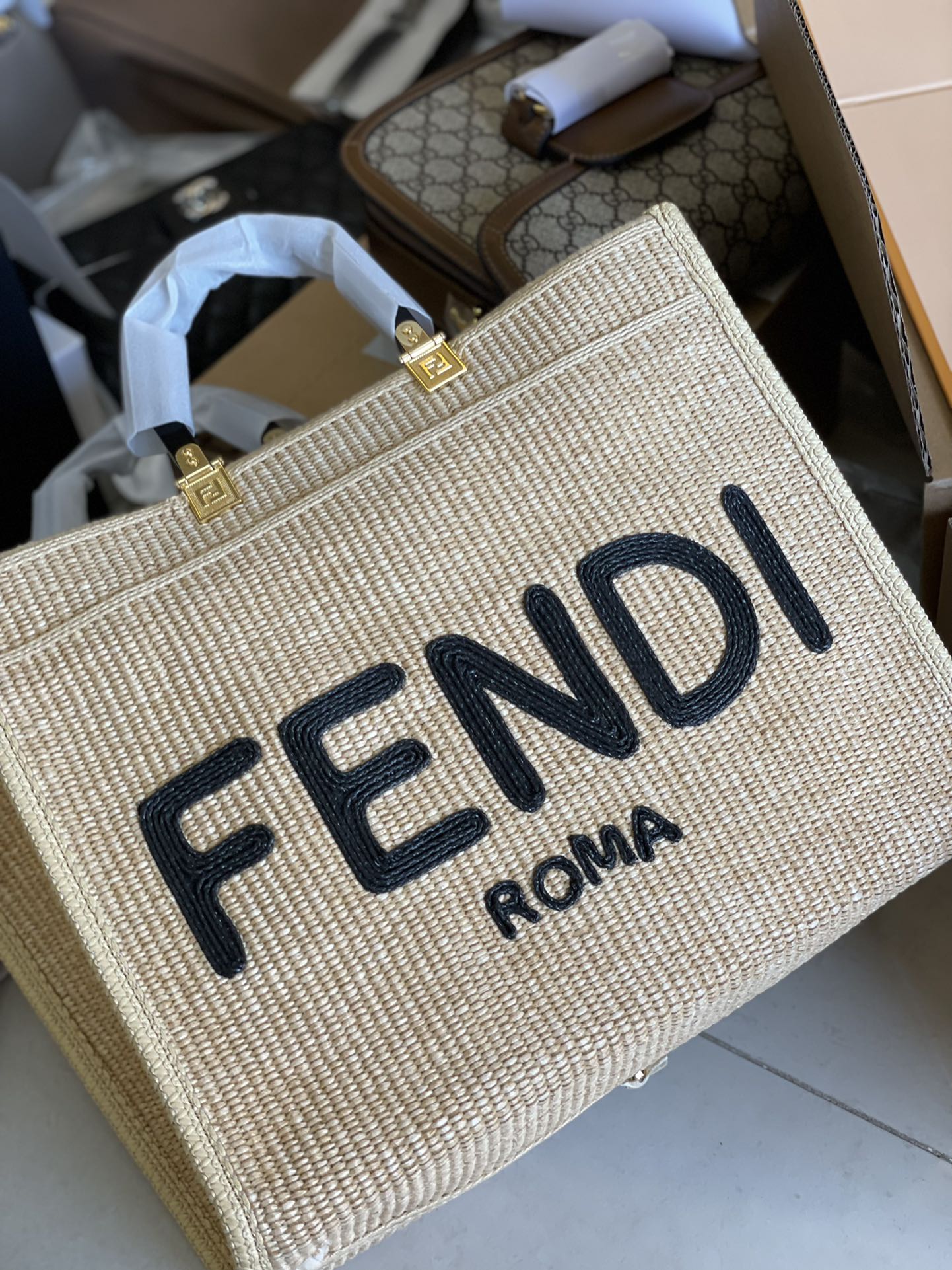 Fendi Woven Tote Bag