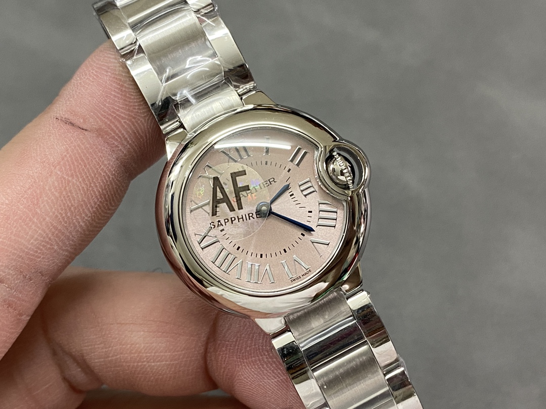 Cartier Ballon Bleu Quartz Watch 28mm – Pink Dial, Stainless Steel