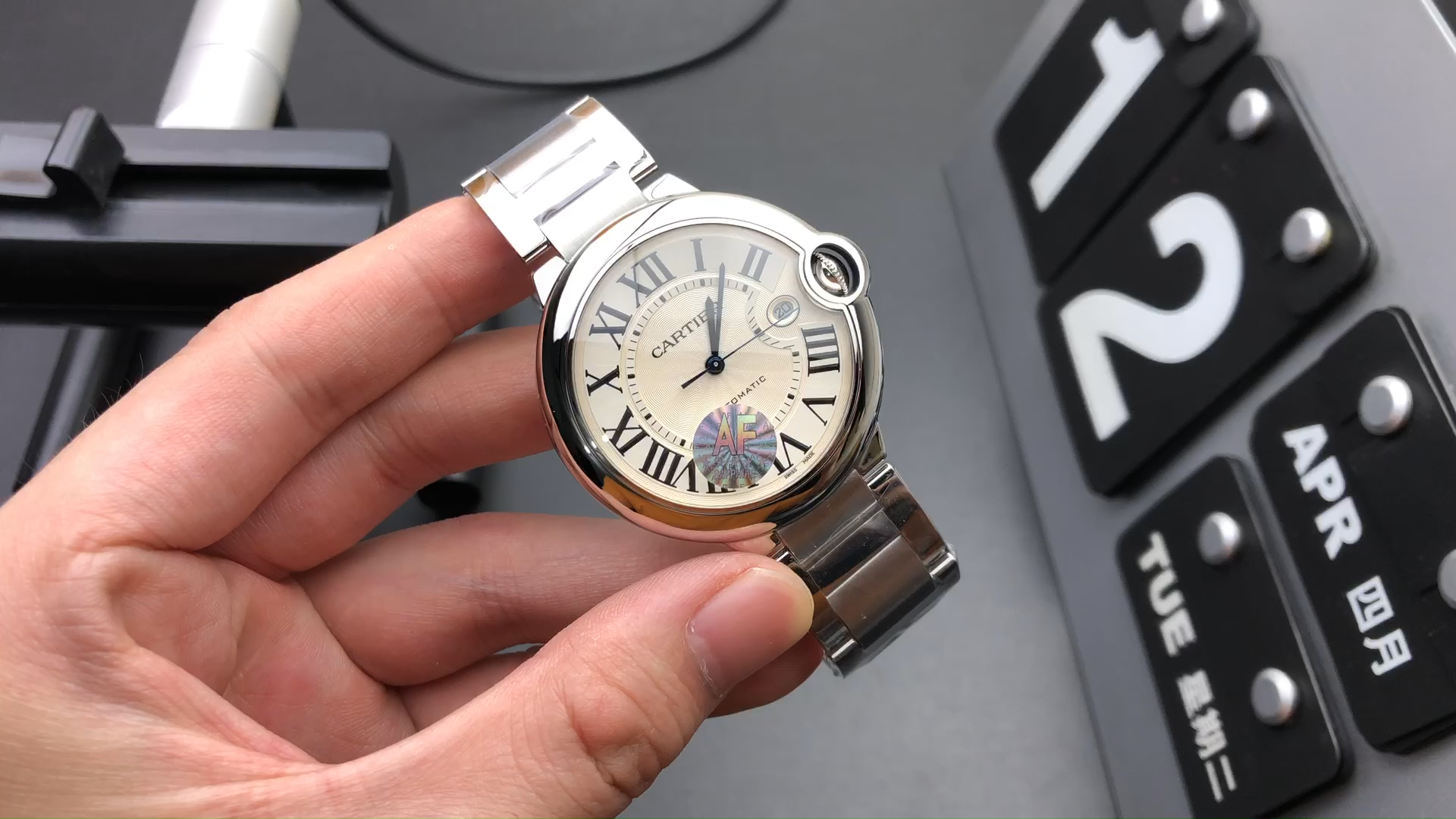 Cartier Ballon Bleu Automatic Watch – 42.1mm, Stainless Steel, White Dial, Date Function