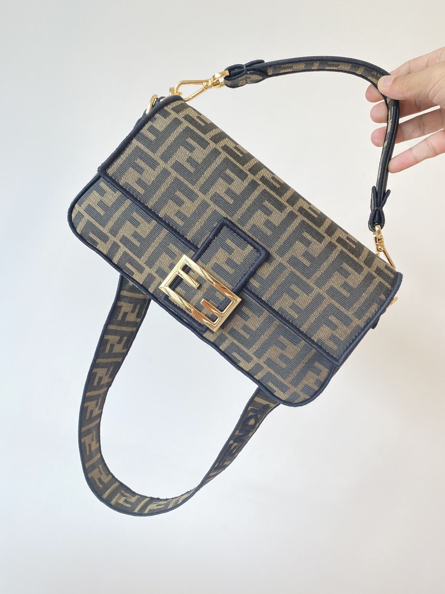 Fendi Medium Baguette Embroidered Monogram Bag
