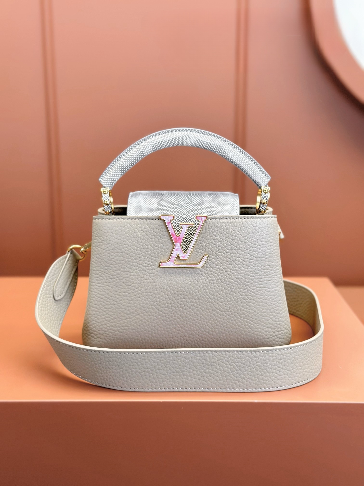 Louis Vuitton Capucines Mini in Elephant Grey with Exotic Snakeskin