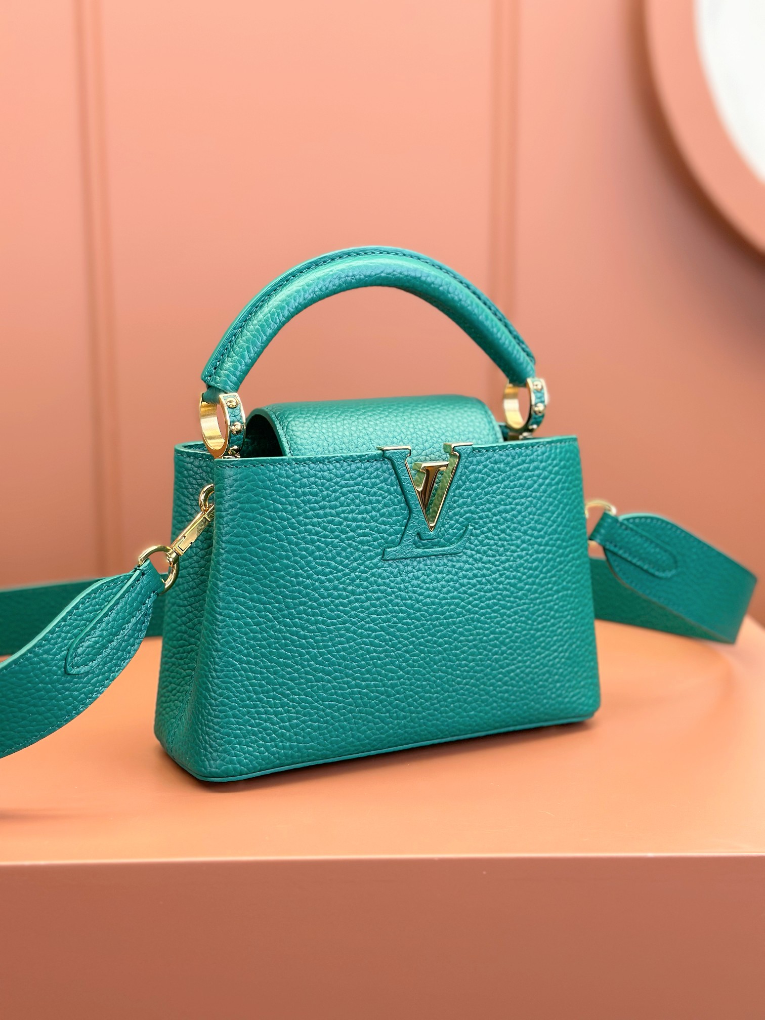Louis Vuitton Capucines Mini in Deep Green with Gold Accents