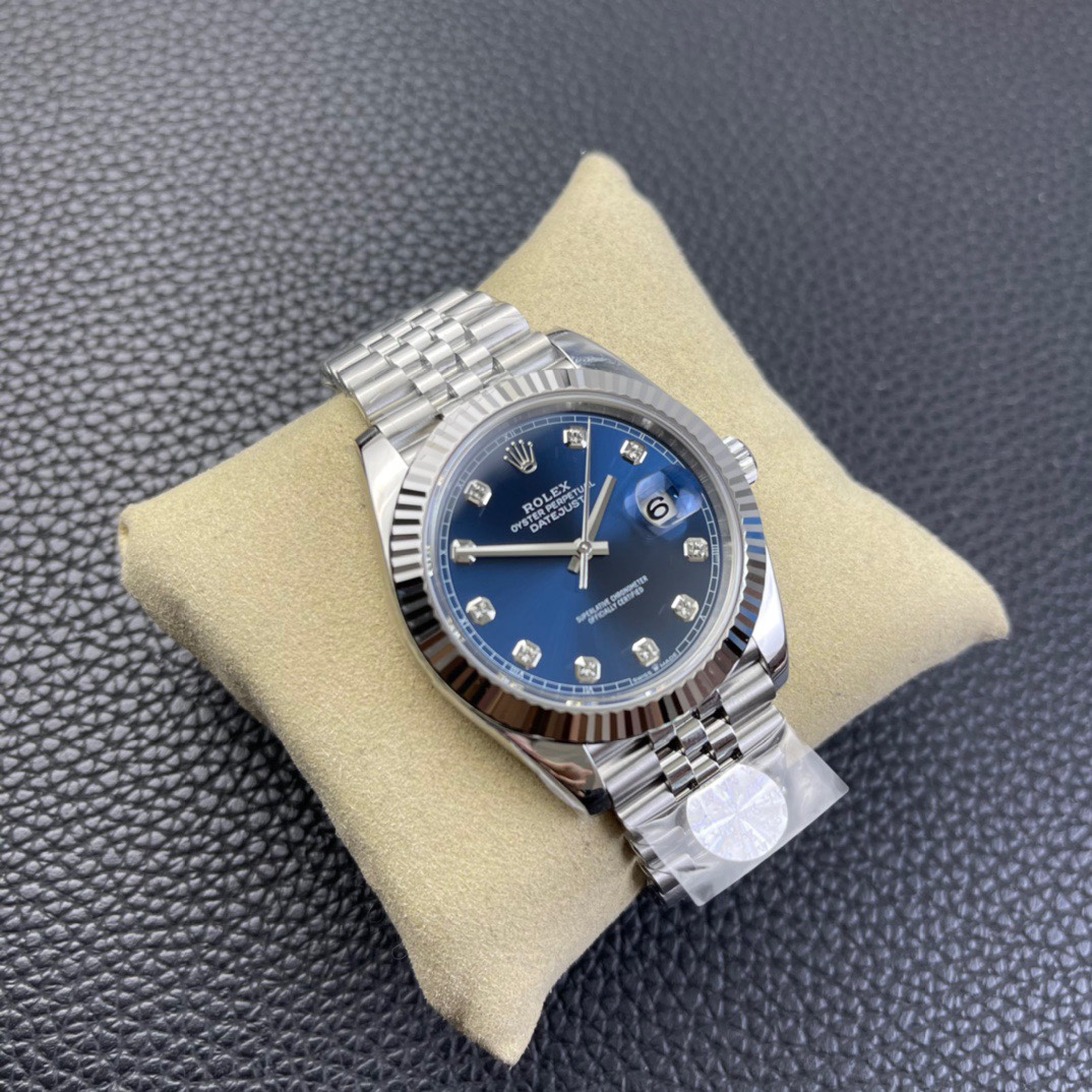 Rolex Oyster Perpetual DateJust  — Deep Blue Diamond Dial, Stainless Steel Jubilee Bracelet
