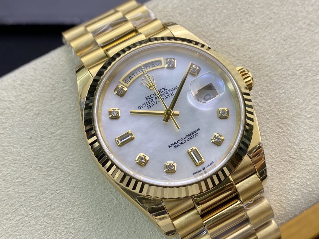 Rolex Day-Date 36mm Gold & Diamond Replica｜Swiss 3235 Movement