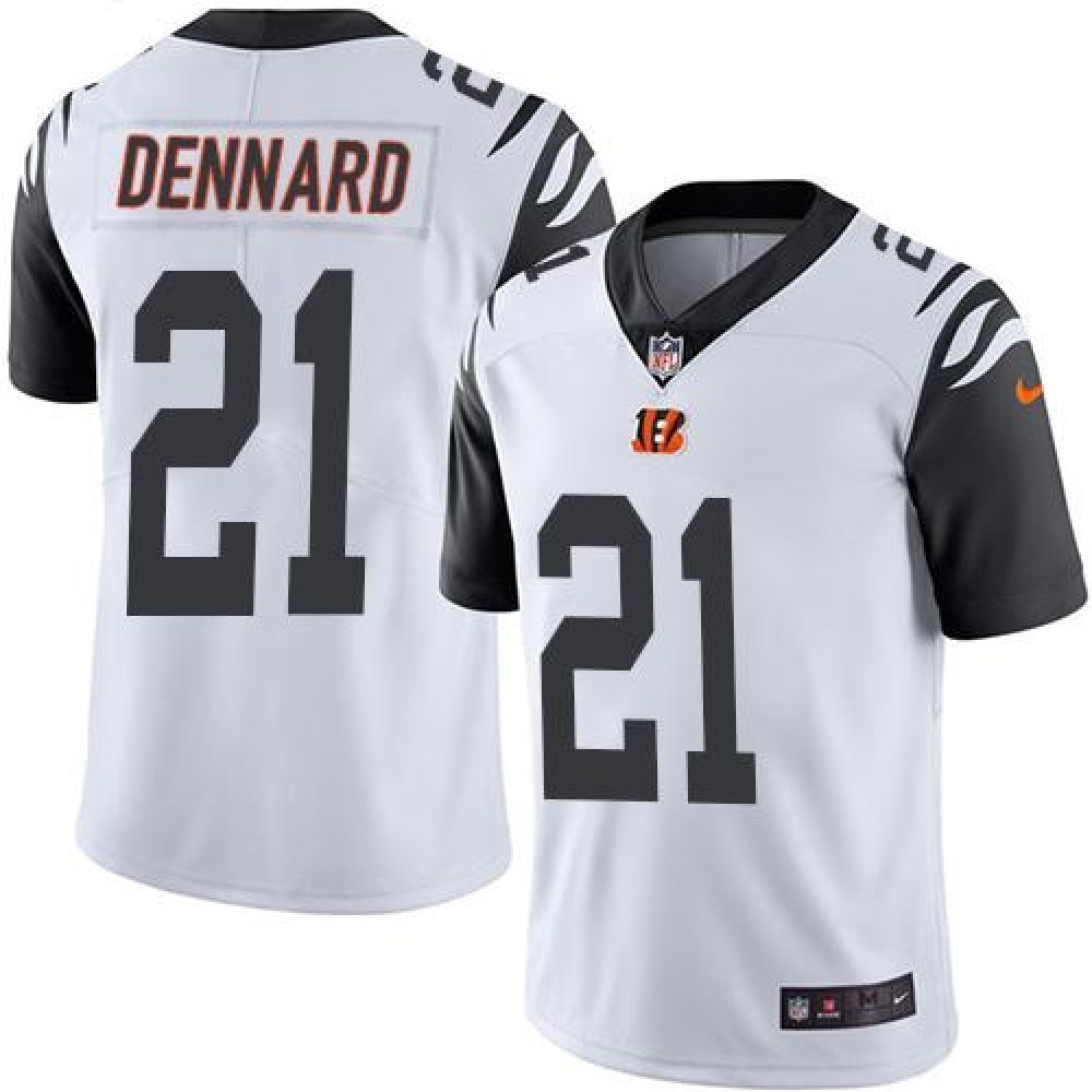Bengals #21 Darqueze Dennard White Men's Stitched NFL Limited Rush Jersey