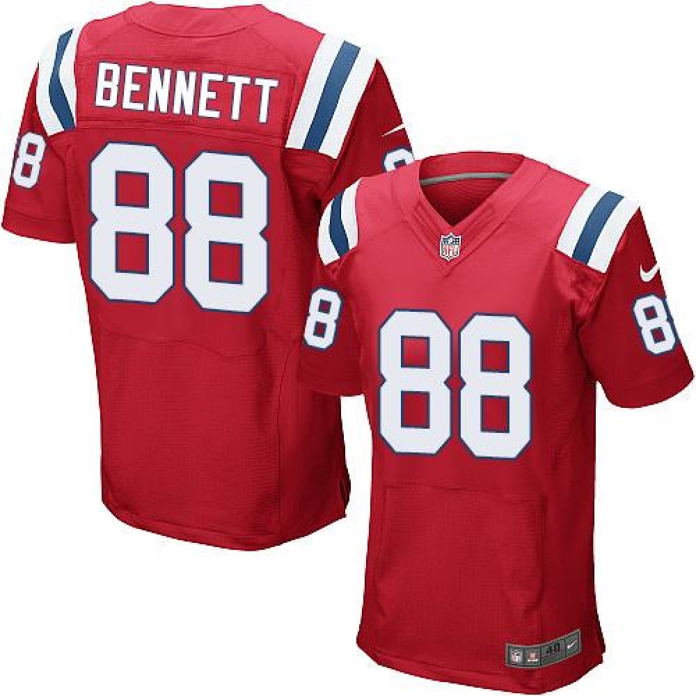 Patriots #88 Martellus Bennett Red Alternate Men's Stitched NFL Elite Jersey