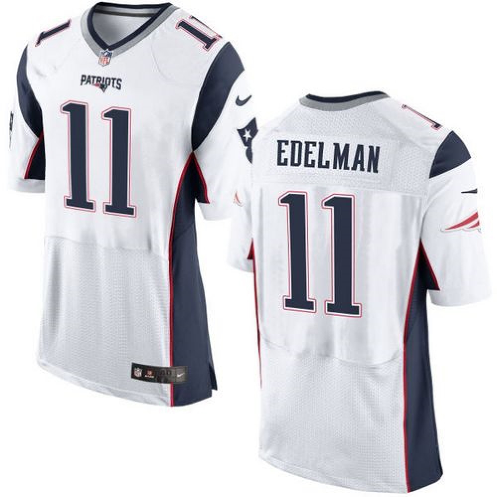 Patriots #11 Julian Edelman White Men's Stitched NFL New Elite Jersey