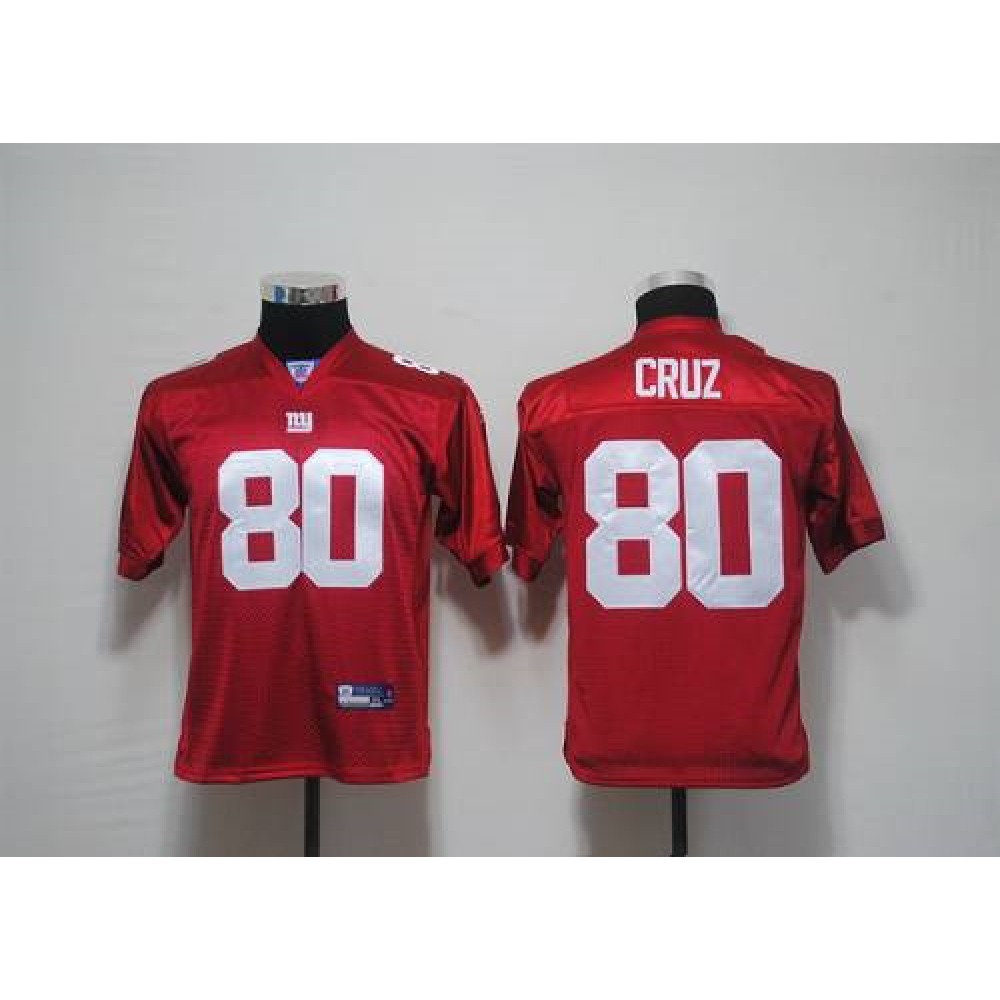Giants #80 Victor Cruz Red Stitched Youth NFL Jersey
