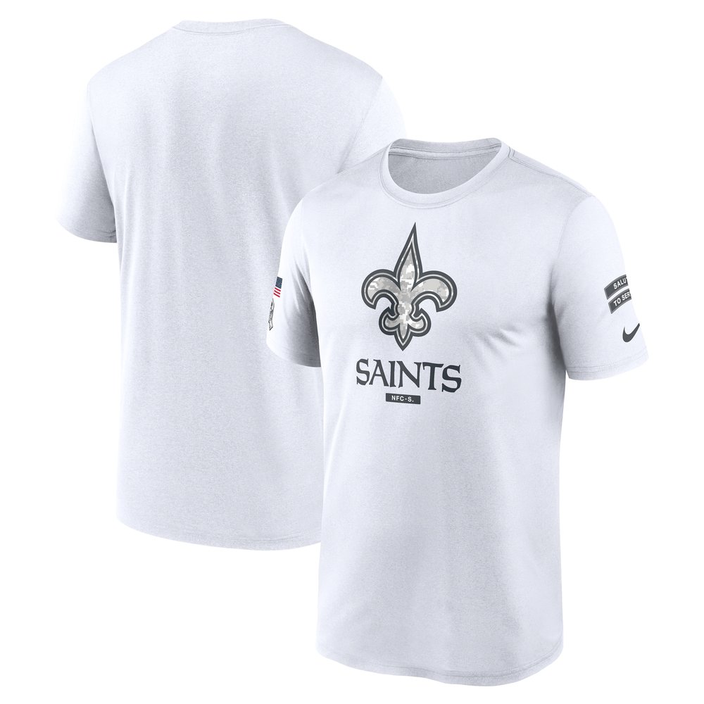 Men's New Orleans Saints  White 2024 Salute To Service Legend Performance T-Shirt