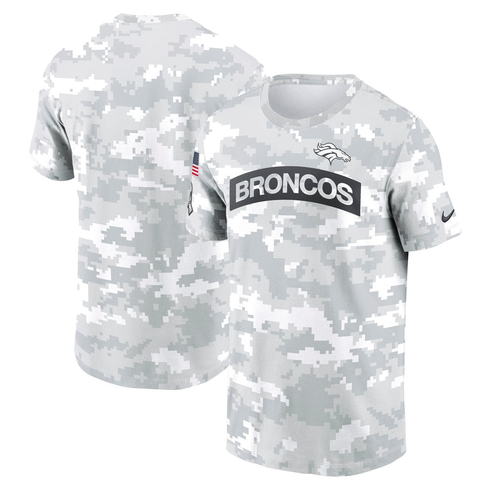 Men's Denver Broncos  Arctic Camo 2024 Salute To Service Performance T-Shirt