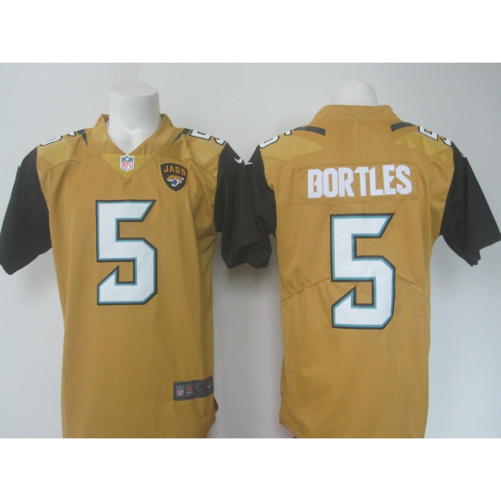 Men's  Jaguars #5 Blake Bortles Gold Limited Rush Stitched NFL Jersey
