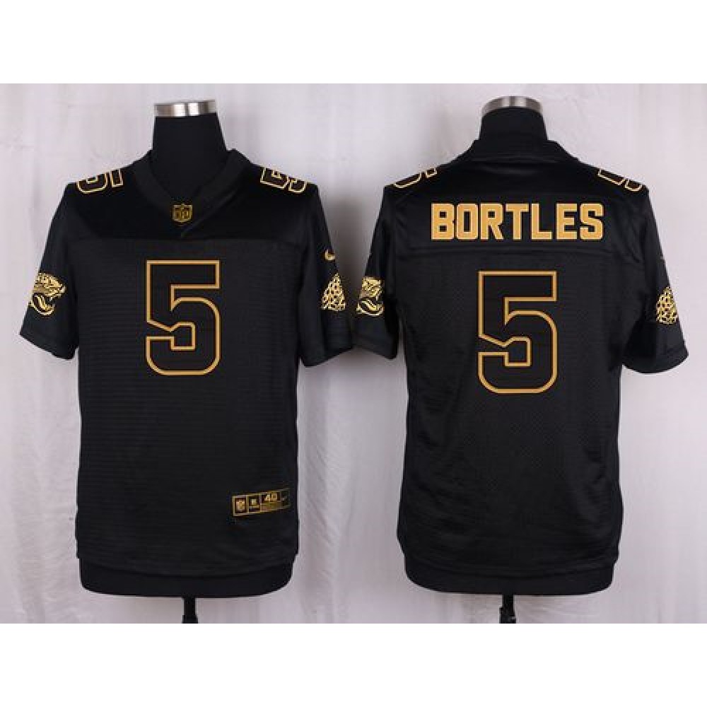 Jaguars #5 Blake Bortles Black Men's Stitched NFL Elite Pro Line Gold Collection Jersey
