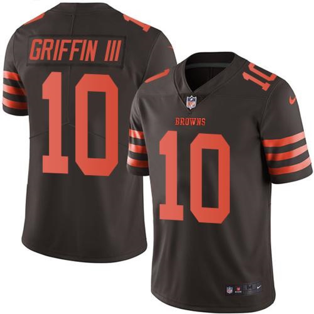 Browns #10 Robert Griffin III Brown Youth Stitched NFL Limited Rush Jersey