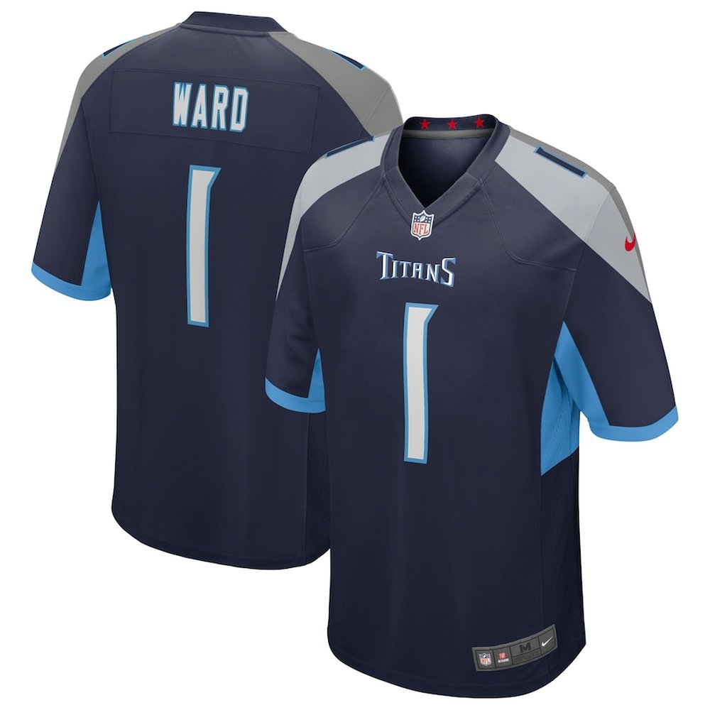 Men's Tennessee Titans #1 Cameron Ward Nike Navy 2025 NFL Draft First Round Pick Alternate Game Jersey