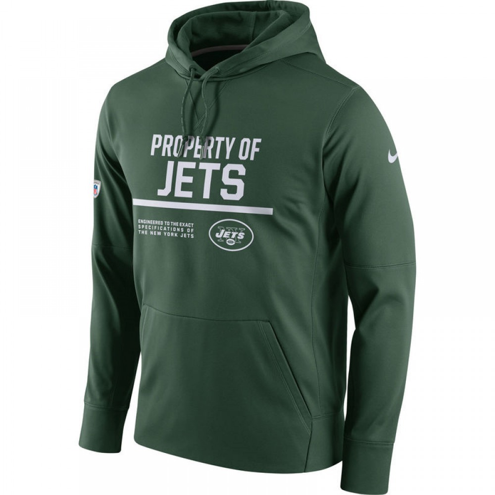 Men's New York Jets  Green Circuit Property Of Performance Pullover Hoodie