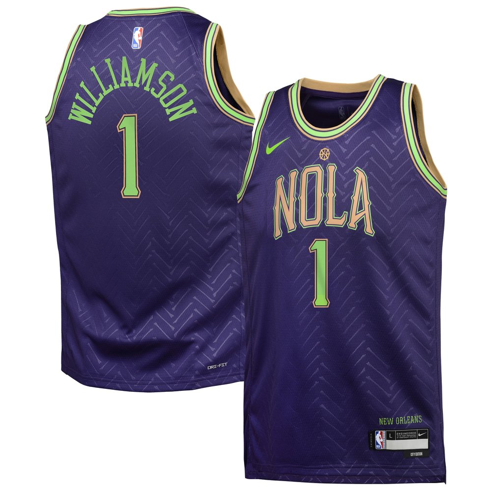 Youth New Orleans Pelicans Zion Williamson  Purple 2024/25 Swingman Player Jersey - City Edition