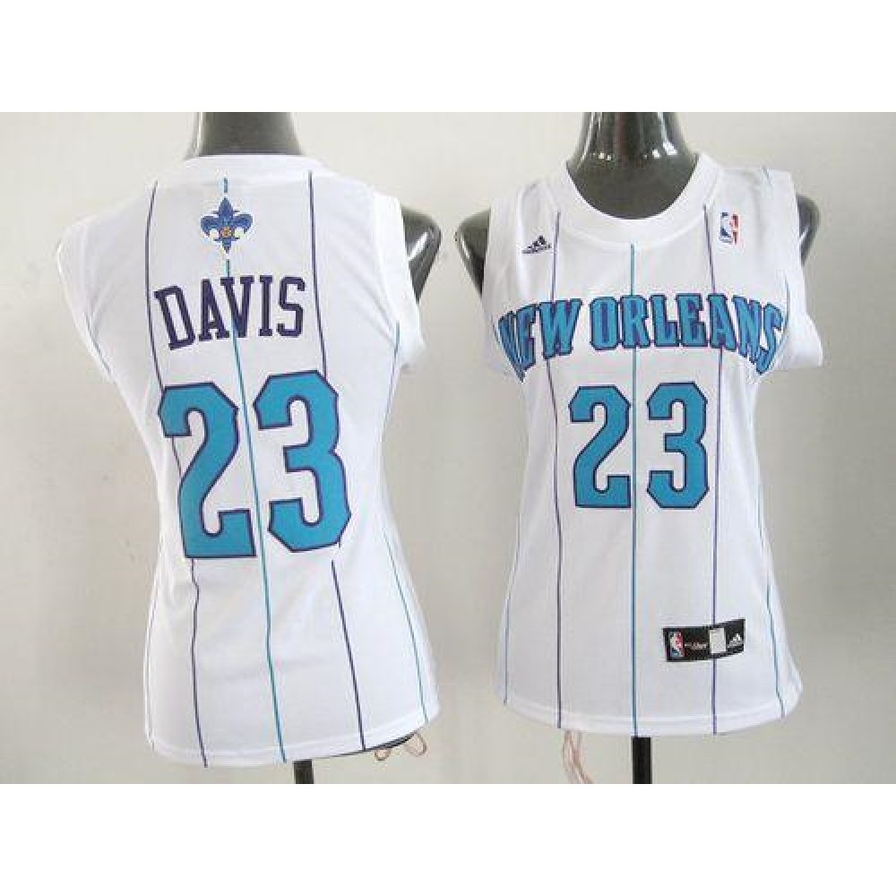 Hornets #23 Anthony Davis White Women's Home Stitched NBA Jersey