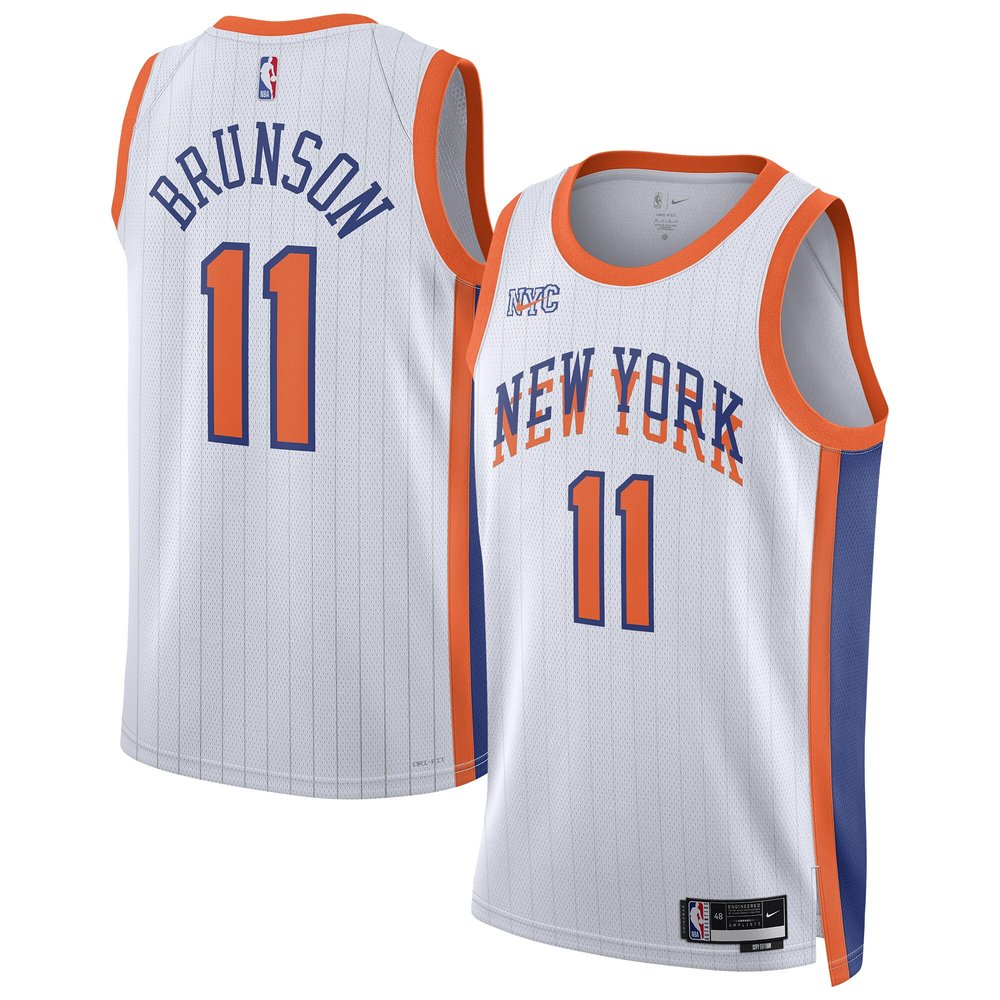 Unisex New York Knicks Jalen Brunson  White 2024/25 Swingman Player Jersey - City Edition