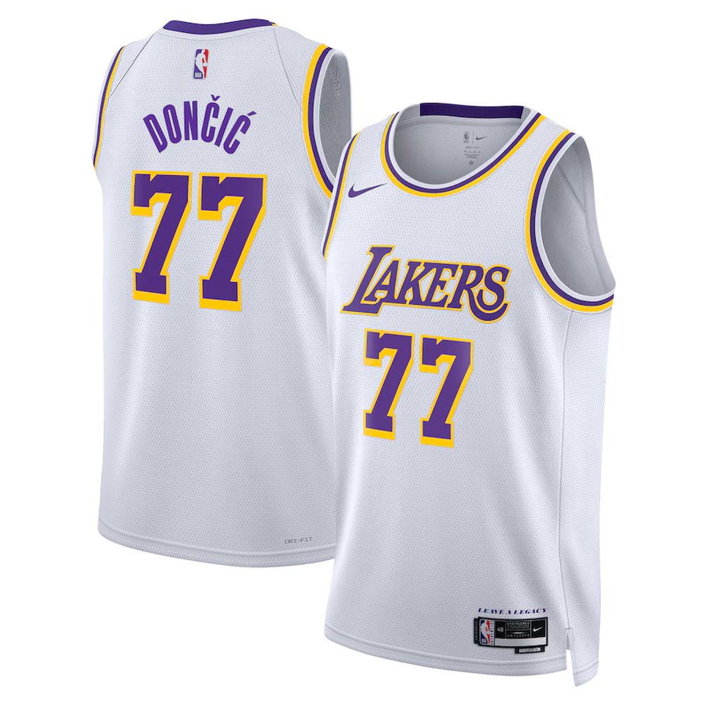 Unisex Los Angeles Lakers #77 Luka Doncic  White Swingman City Edition Jersey
