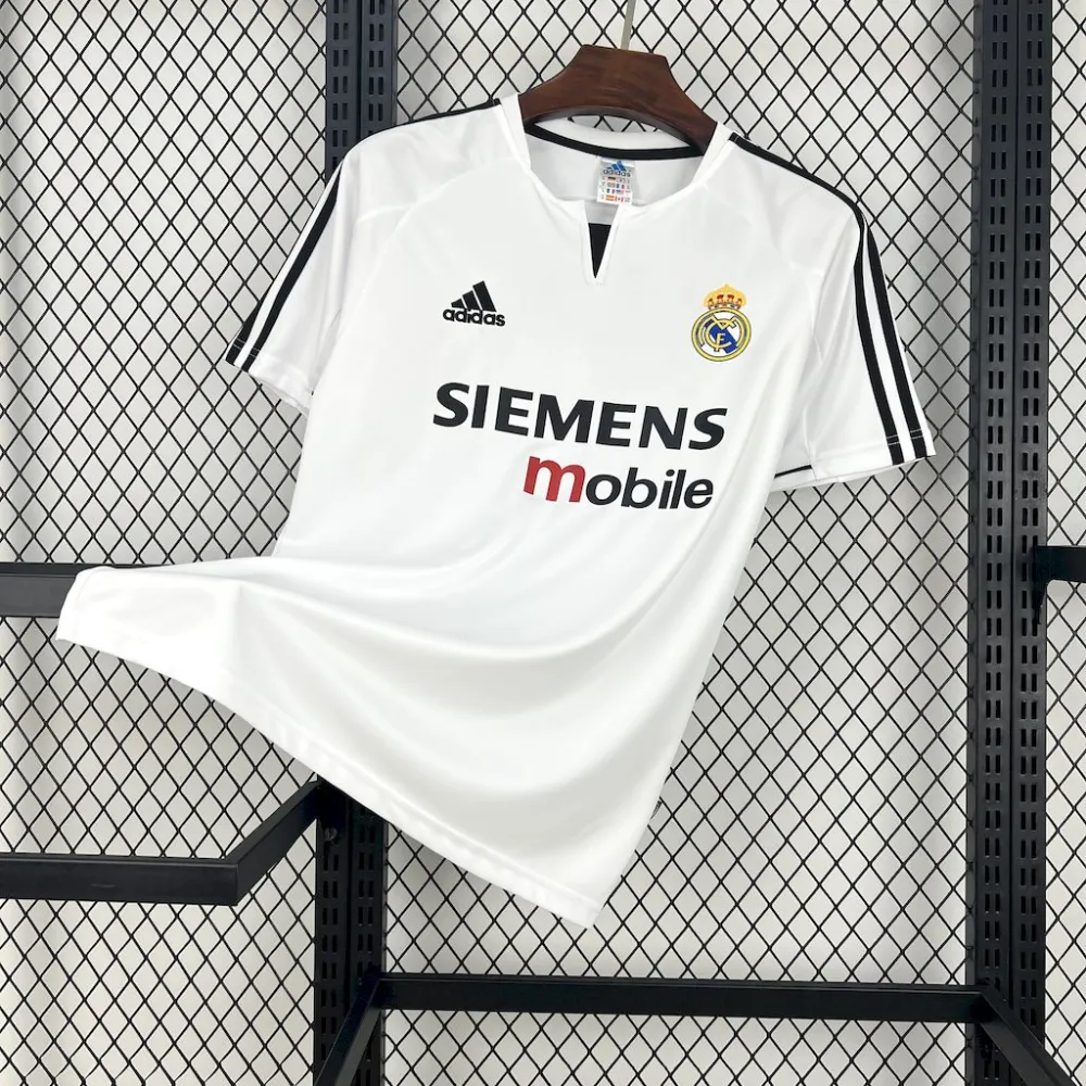 Real Madrid Retro Jersey Home Custom Soccer Shirt 2003-04
