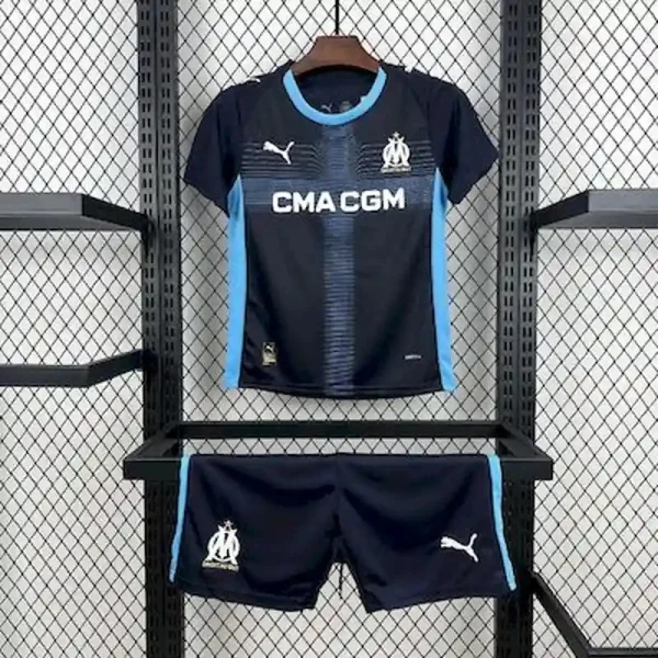 Marseille Soccer Jersey Away Kids Kit Jerseys+Shorts 2025/26