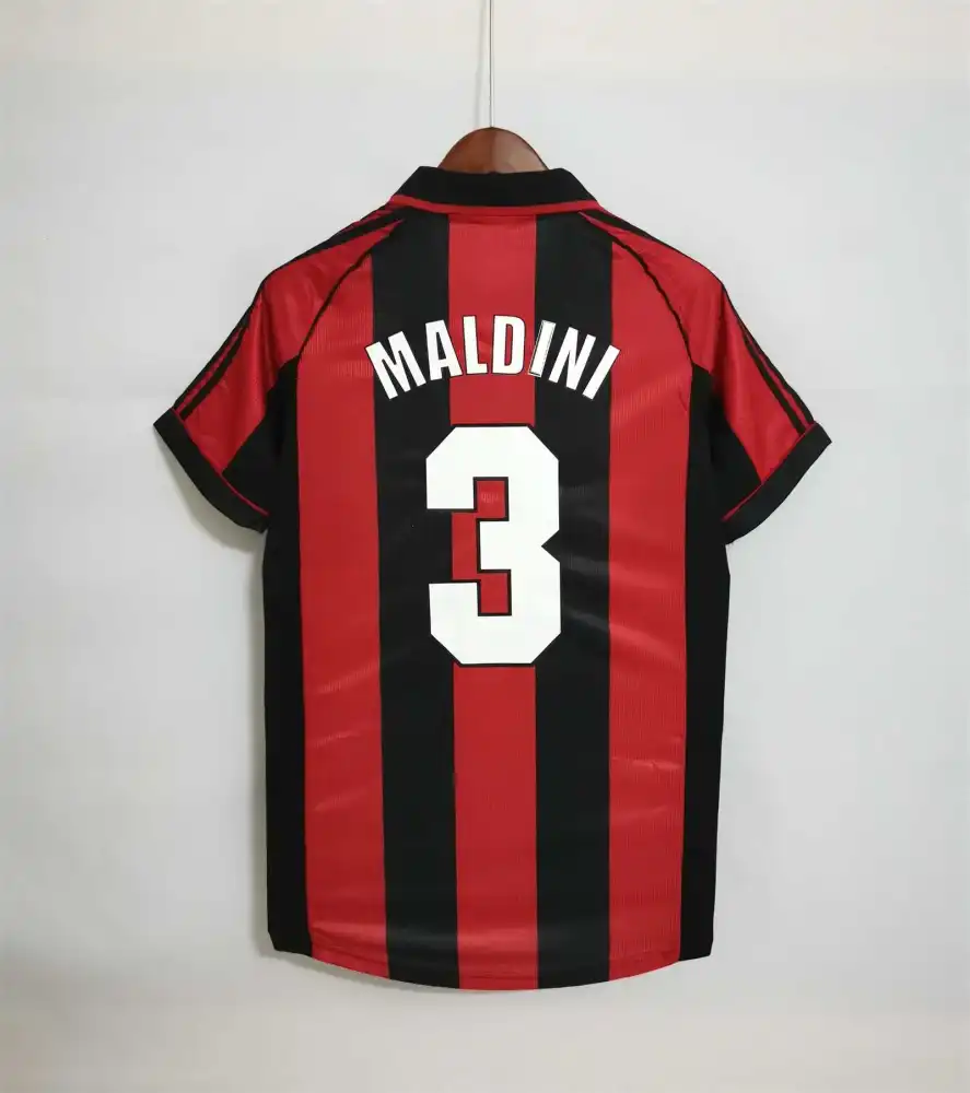 Maldini #3 AC Milan Retro Soccer Jersey Home Custom Shirt 1998/00