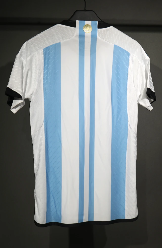 Argentina Retro Authentic Jersey Home Football Jersey World Cup 2022 - Three Stars