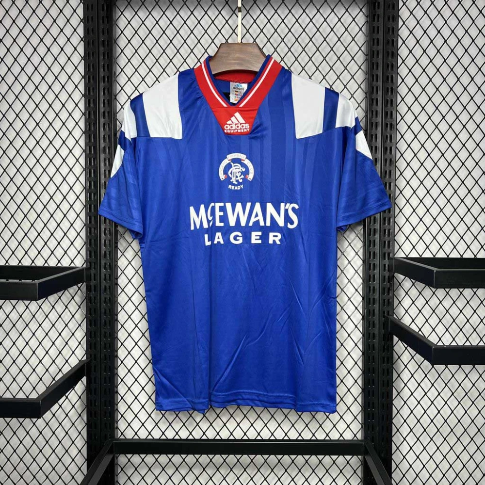 Rangers FC Retro Soccer Jersey Home Custom Shirt 1992-94