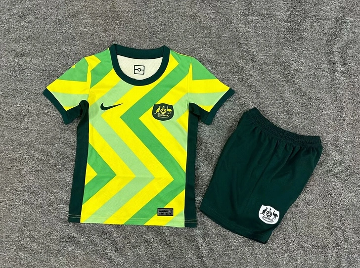 Australia Soccer Jersey Home Kids Kit Jersey+Shorts World Cup 2025