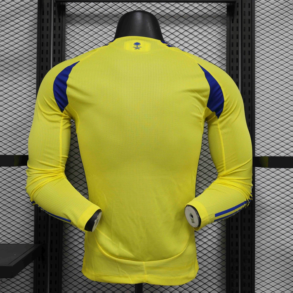 Al Nassr Authentic Soccer Jersey Home Long Sleeve Shirt 2024/25