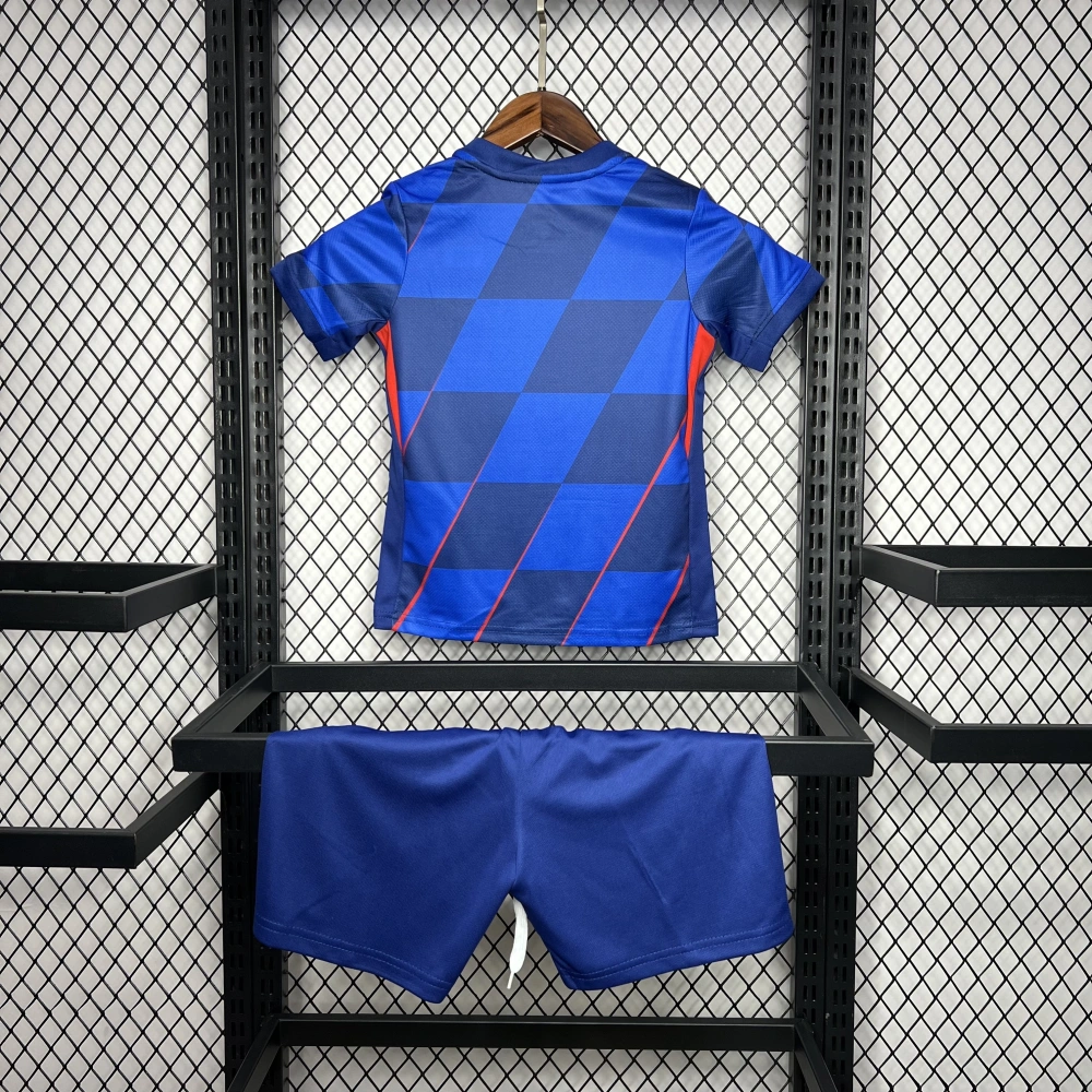 Croatia Soccer Jersey Away Kids Kit Jersey+Shorts EURO 2024