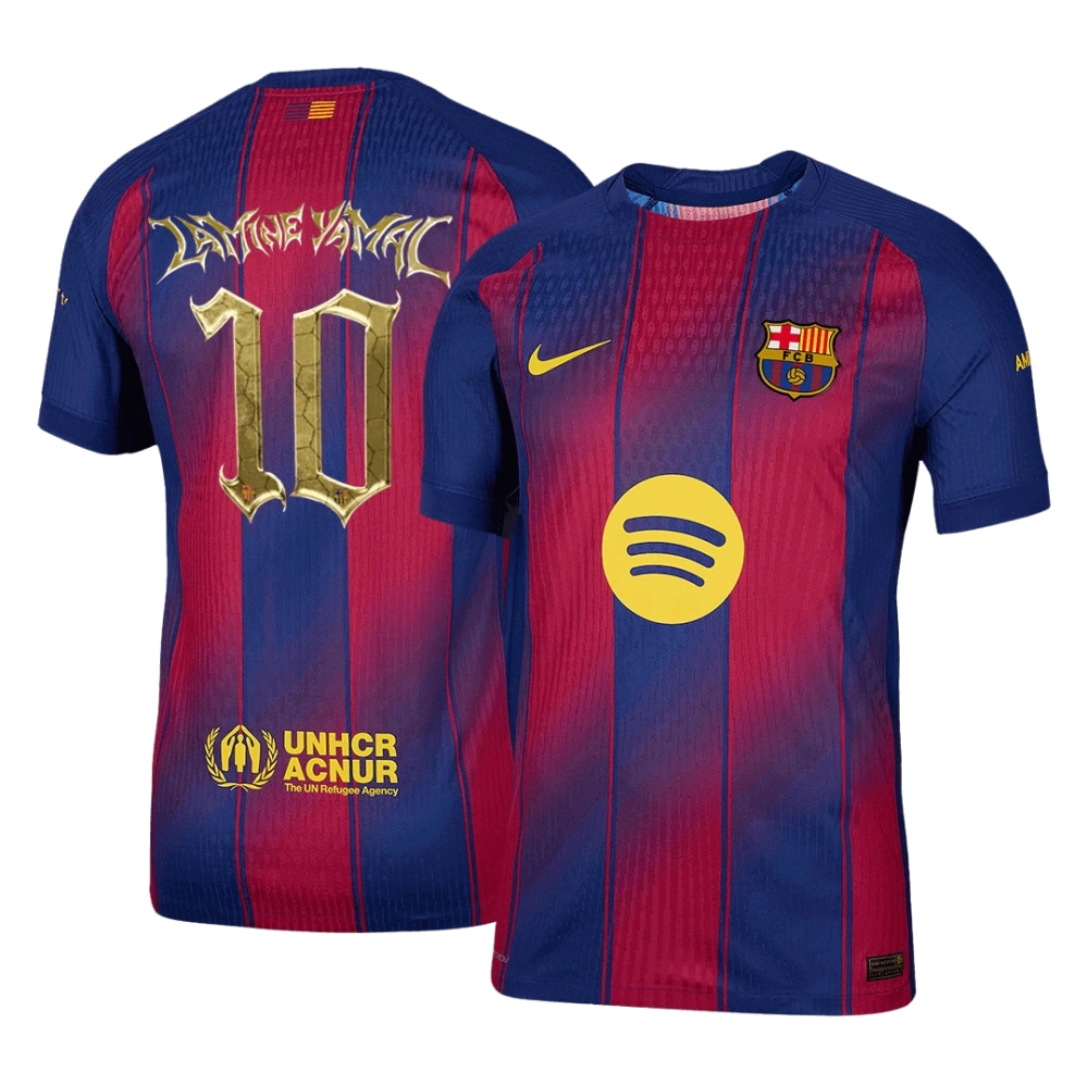 LAMINE YAMAL #10 Authentic Soccer Jersey Barcelona Home x Kopa Trophy Shirt 2025/26
