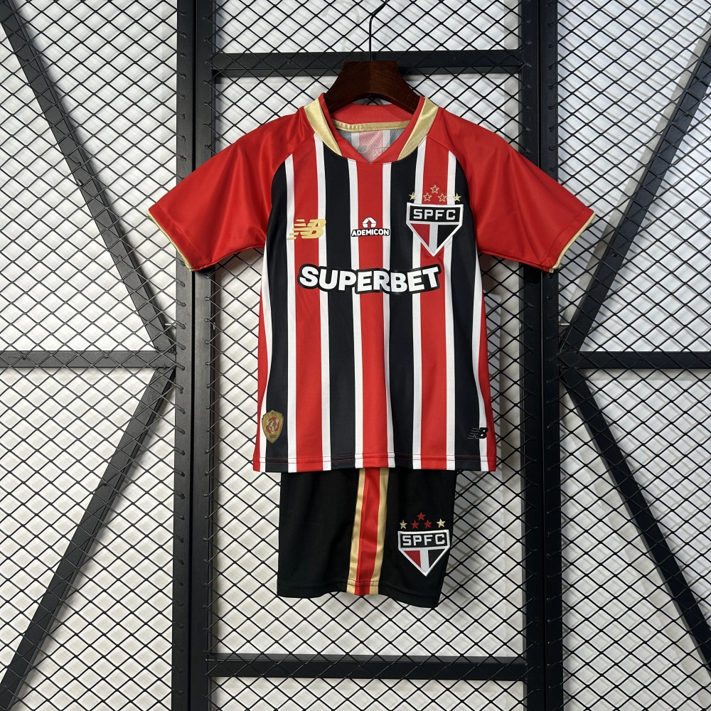 Sao Paulo FC Soccer Jersey Away Kids Kit Jersey+Shorts 2025