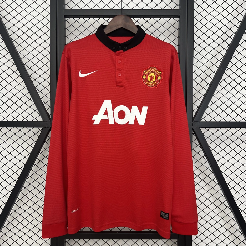 Manchester United Retro Home Long Sleeve Football Jersey Shirt 2013/14